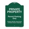 Signmission Private Property Permit Parking Violators Towed Away Owner Expense Alum, 18" L, 24" H, GW-1824-9774 A-DES-GW-1824-9774 - alternate 1